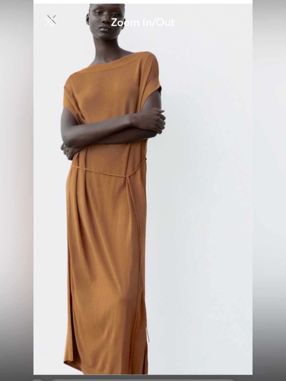 NWT Zara Minimalist Rust Maxi Dress S